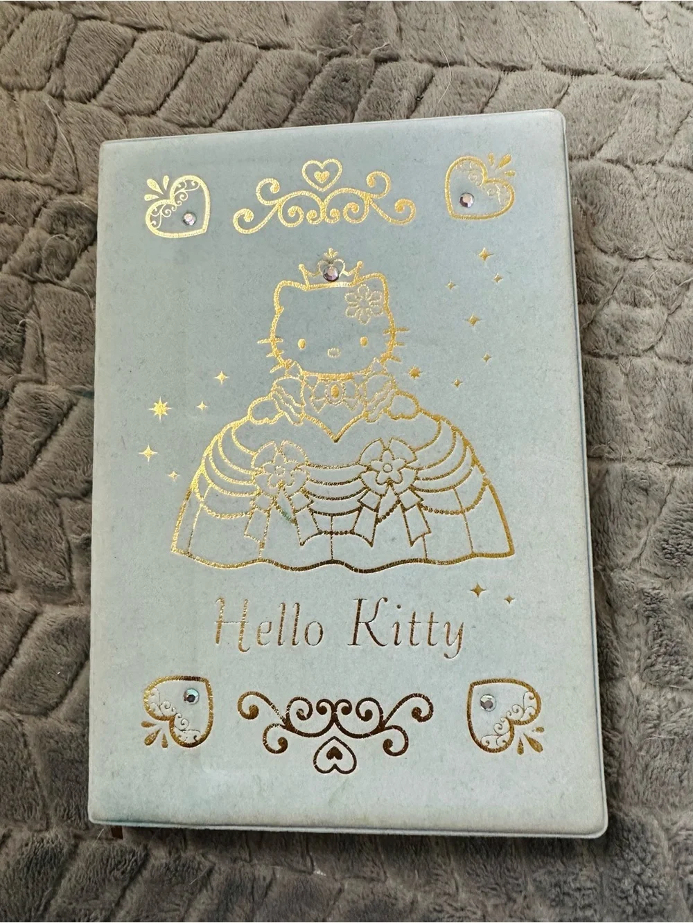 Hello Kitty Gold-Accent Wall Plaque in Light Blue vintage